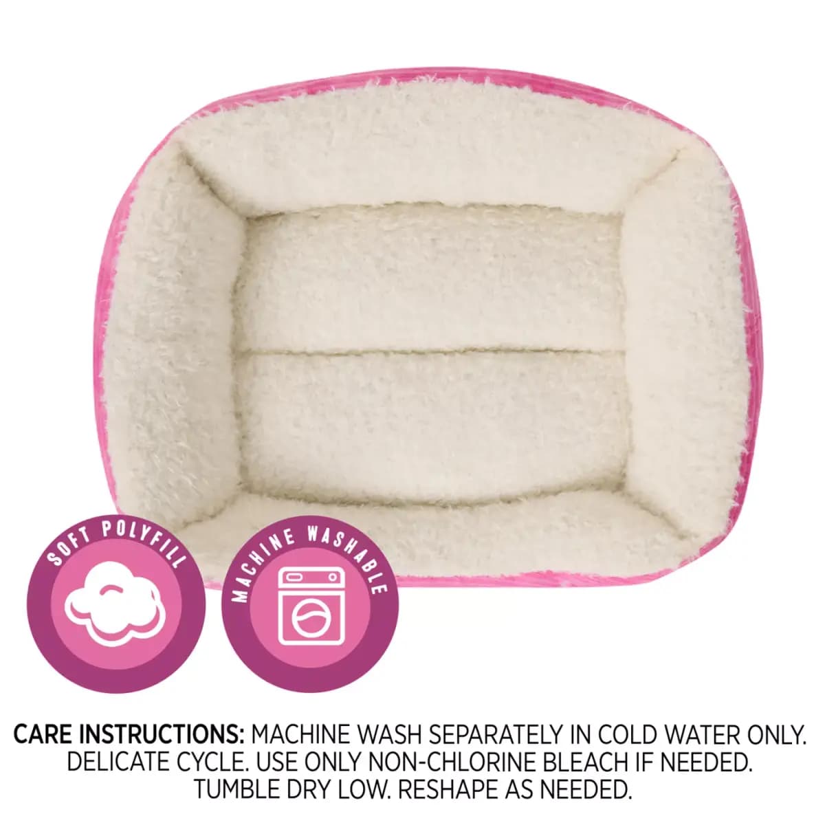 Whisker City® Pink Cuddler Cat Bed 15Lx18W [Brand Whisker City®, Includes 1 Cuddler Bed, Color Pink, White, Environment Indoors]