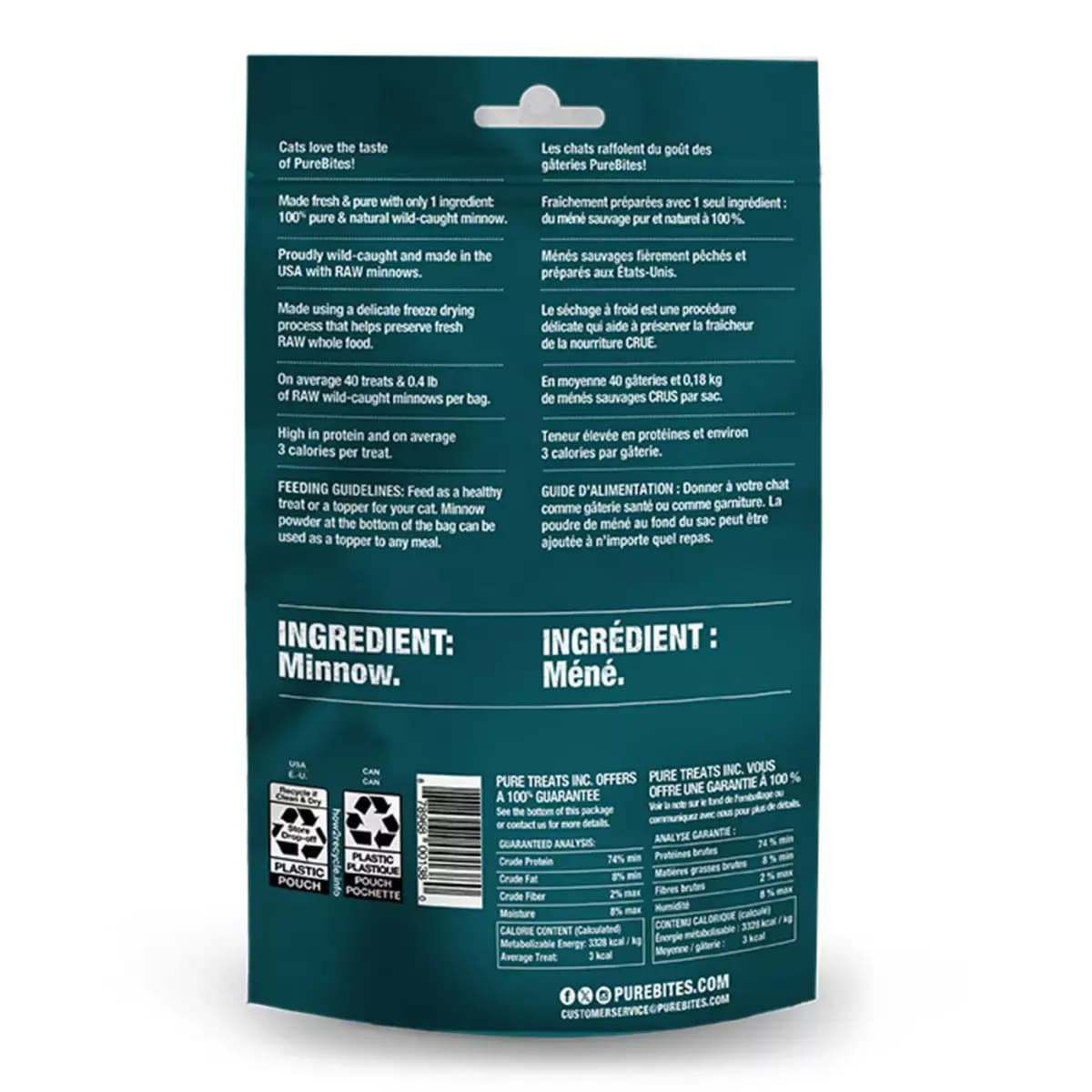 Purebites® Freeze Dried Cat Treat - Minnow 1.09 OZ [Species Cat, Brand PureBites, Food Type Freeze Dried, Breed Size All]