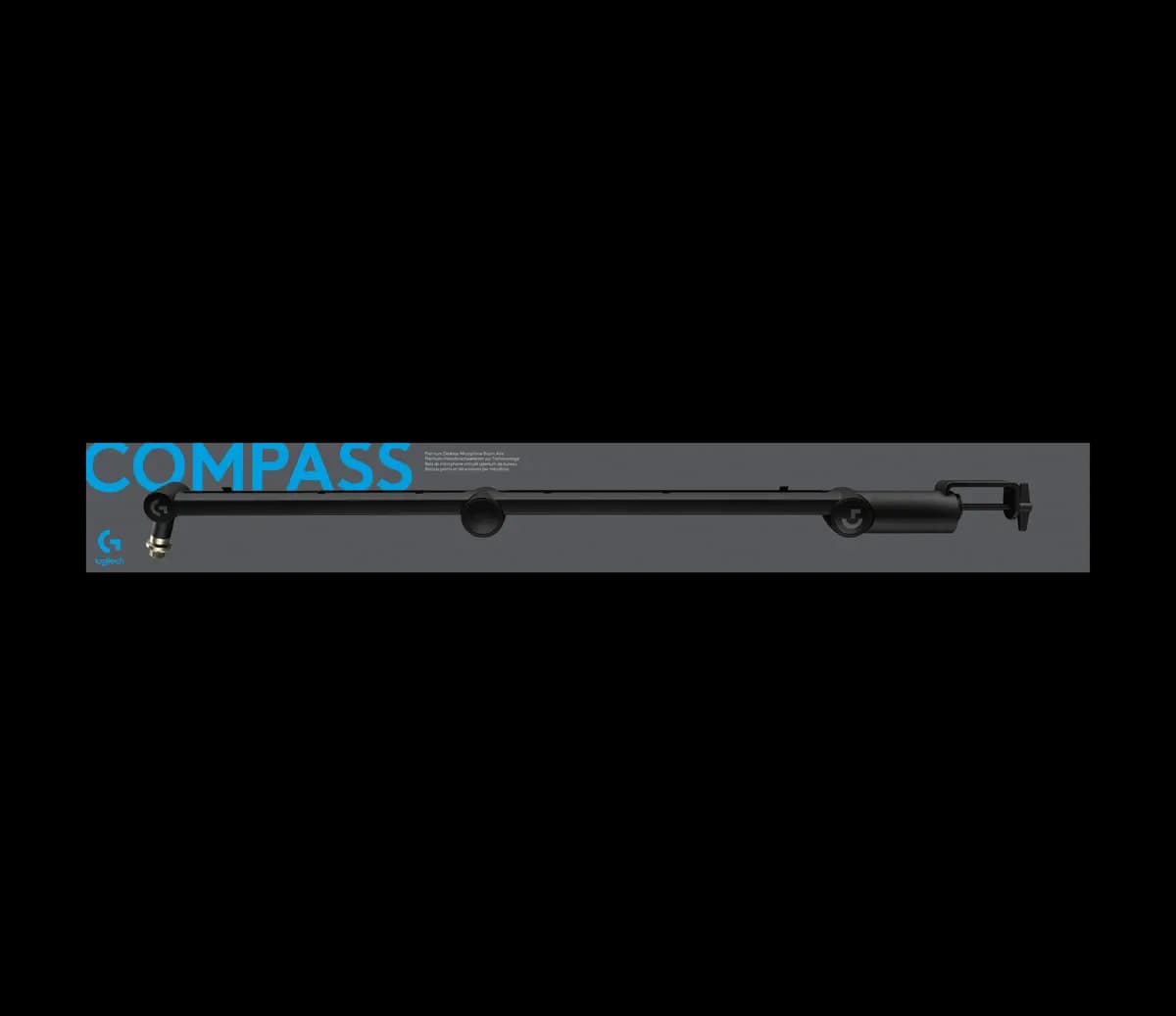Logitech Compass Microphone Boom Arm - Black [Extruded aluminum, C-clamp, 360 degrees]