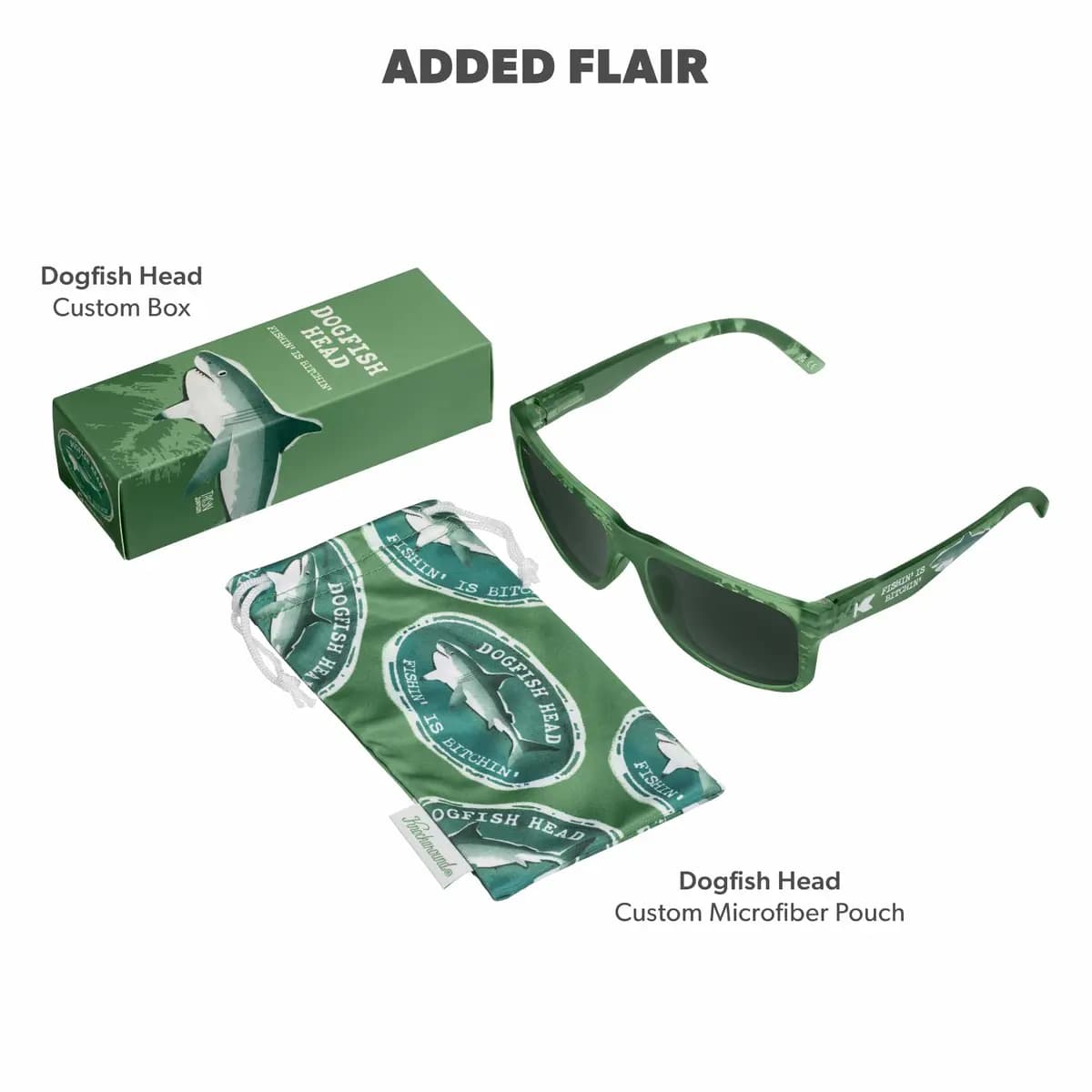 Knockaround Dogfish Head Torrey Pines Sport [Full UV400 eye protection, Green frame with Dogfish Head design, Matte finish]