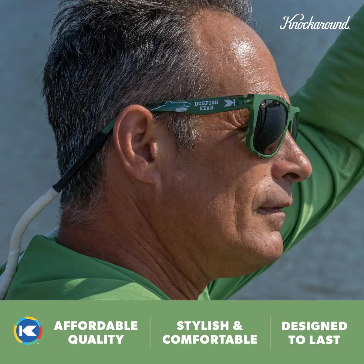 Knockaround Dogfish Head Torrey Pines Sport [Full UV400 eye protection, Green frame with Dogfish Head design, Matte finish]