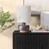 17"x9.5" Ceramic Table Lamp with Wood Base - Threshold™ [3.65 Pounds, Glazed, Saddle]