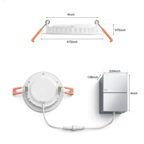 Philips Hue White and color ambiance Slim Downlight 4 inch [Beam angle 110, Nominal lifetime 35,000, Ambient temperature range -4 to +113 °F]