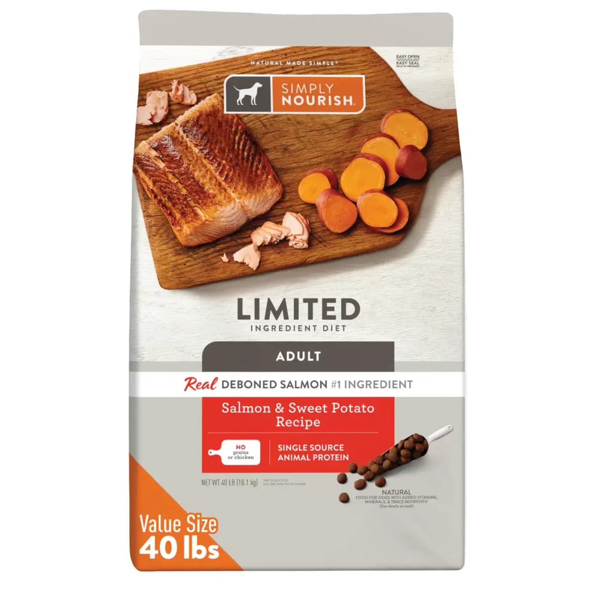 Simply Nourish® Limited Ingredient Diet Adult Dry Dog Food - Salmon & Sweet Potato [Brand Simply Nourish®, Food Type Dry, Life Stage Adult, Flavor Salmon & Sweet Potato]