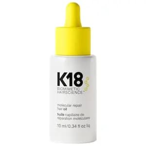 K18 Biomimetic Hairscience Mini Molecular Repair Hair Oil 0.34 oz / 10 mL [Straight, Wavy, Curly, and Coily, 0.34 oz / 10 mL, K18PEPTIDE™]