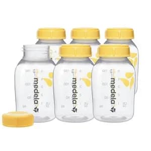 Medela Breast Milk Collection and Storage Bottles with Solid Lids - 6pk/5oz: BPA-Free, Silicone Material [Dimensions (Overall) 5.31 Inches (H) x 7.09 Inches (W) x 4.56, Weight .49