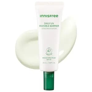 innisfree Invisible Barrier Korean Sunscreen Serum SPF 47 with Jeju Green Tea + Hyaluronic Acid 1.69oz/50ml [Normal, Dry, Combination, and Oily, Serum, 1.69oz/50ml]