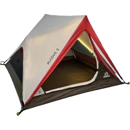 Mountain Summit Gear Rapid Series Alcove 3 Tent Brown/khaki/red [Camping, 3-season, 3-person]