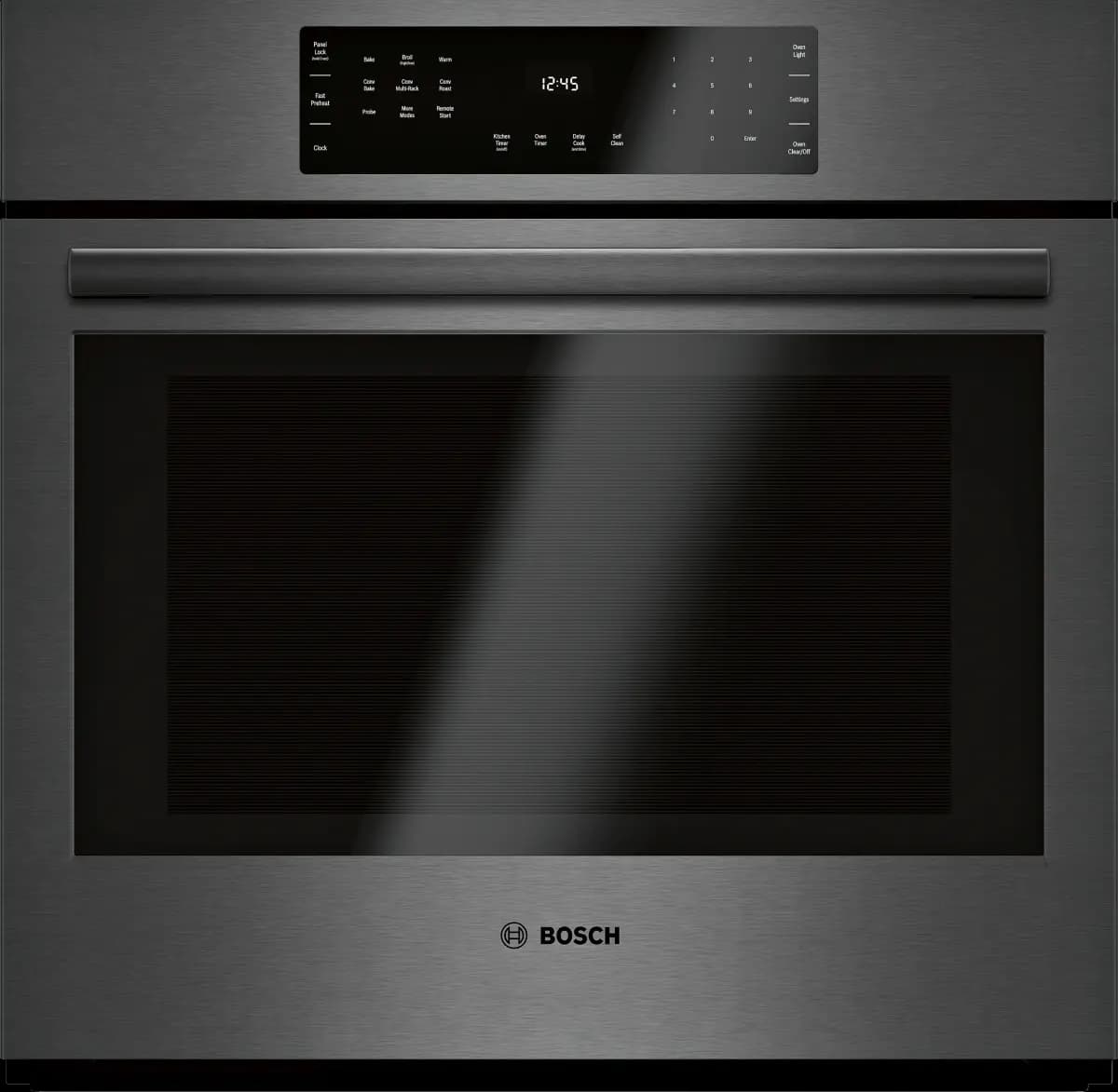 Bosch 800 Series Single Wall Oven 30'' Black Stainless Steel [11, Proof, Roast, Convection Roast, Bake, Convection Bake, Pizza, Convection Multi-Rack, Convection Broil, Broil, Warm