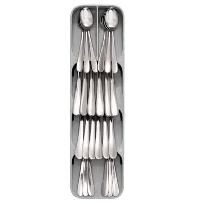 Joseph Joseph DrawerStore Compact Cutlery Organizer- Gray: In-Drawer Flatware Storage with Multiple Compartments [.8 Pounds, Polypropylene, Hand Wash]