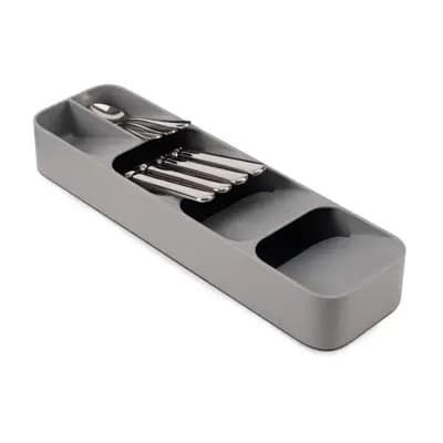 Joseph Joseph DrawerStore Compact Cutlery Organizer- Gray: In-Drawer Flatware Storage with Multiple Compartments [.8 Pounds, Polypropylene, Hand Wash]