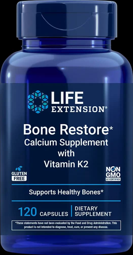 Life Extension Bone Restore with Vitamin K2, 120 capsules [4 capsules, 30, Non-GMO]