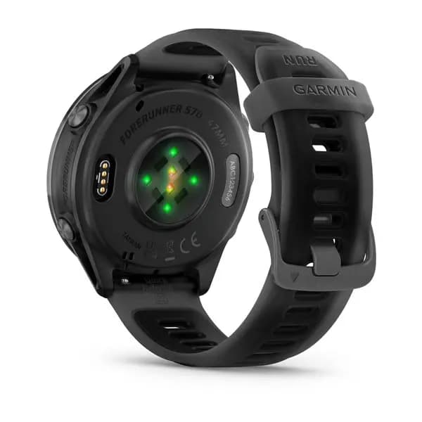 Garmin Forerunner 570 47mm Slate Gray Aluminum with Translucent Black/Black Band [AMOLED (optional always-on mode), 5 ATM, 1.2" (30.4 mm) diameter]