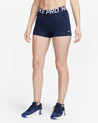 Nike Pro Women's 3" Shorts Obsidian/Obsidian/White [Fabric: Body: 83% polyester/17% spandex, Machine wash, XS (0–2)-XXL (20–22)]