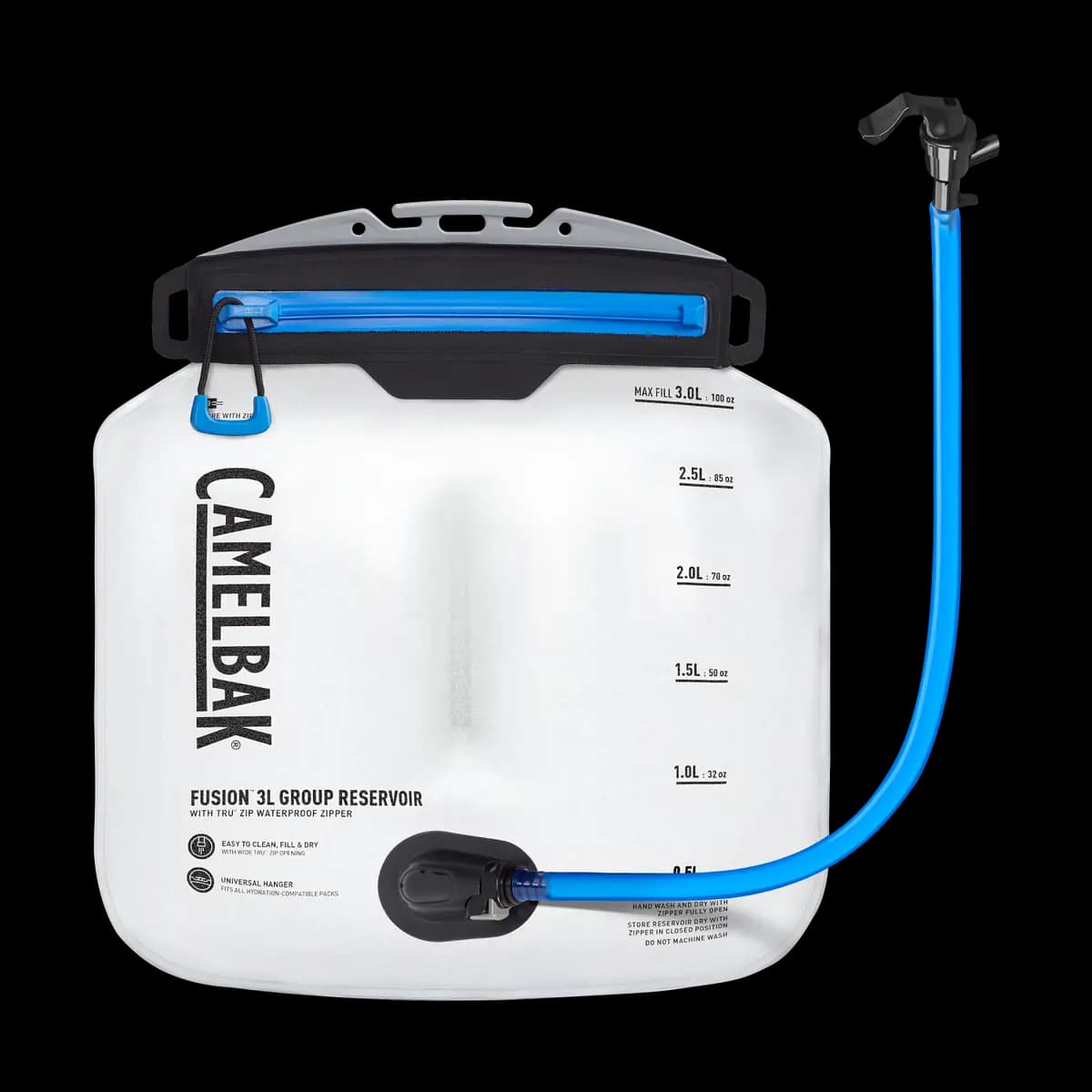 CamelBak FusionÃ¢â€žÂ¢ 3L Group Reservoir with TRUÃ‚Â® Zip Waterproof Zipper [TRU Zip is durable, Integrated handle makes filling, Universal hanger for all]