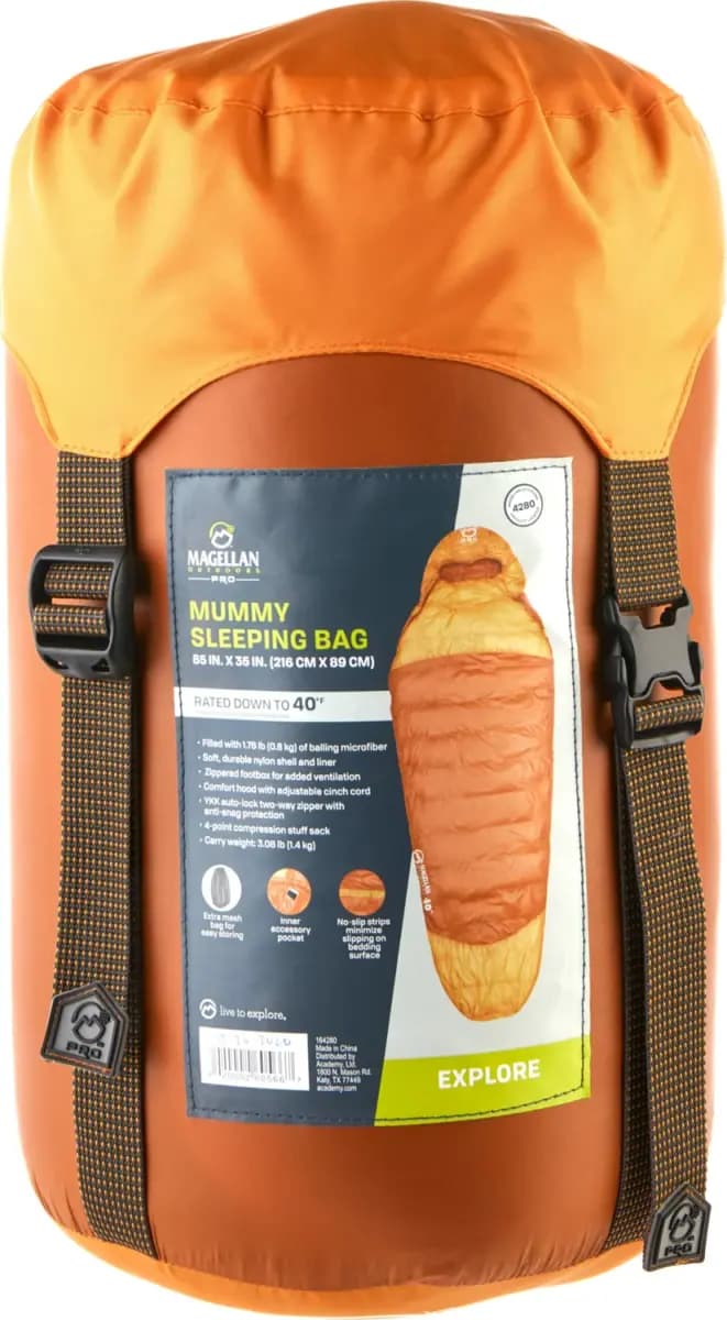 Magellan Outdoors Magellan Outdoors Pro 40Â°F Mummy Sleeping Bag [30 - 39 Degrees, Single, Sleeping Bag]