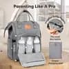 KeaBabies Original Diaper Bag Backpack, Large Baby Bags, Multi Functional, Water-resistant, For Girls, Boys (Classic Gray) [Dimensions (Overall) 16.5 inches (H) x 12 inches (W) x 9