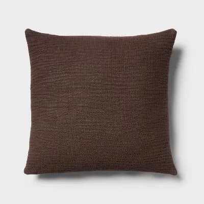 24"x24" Euro Matelasse Decorative Pillow Brown - Threshold™ [2 Pounds, Square (shape), 1]