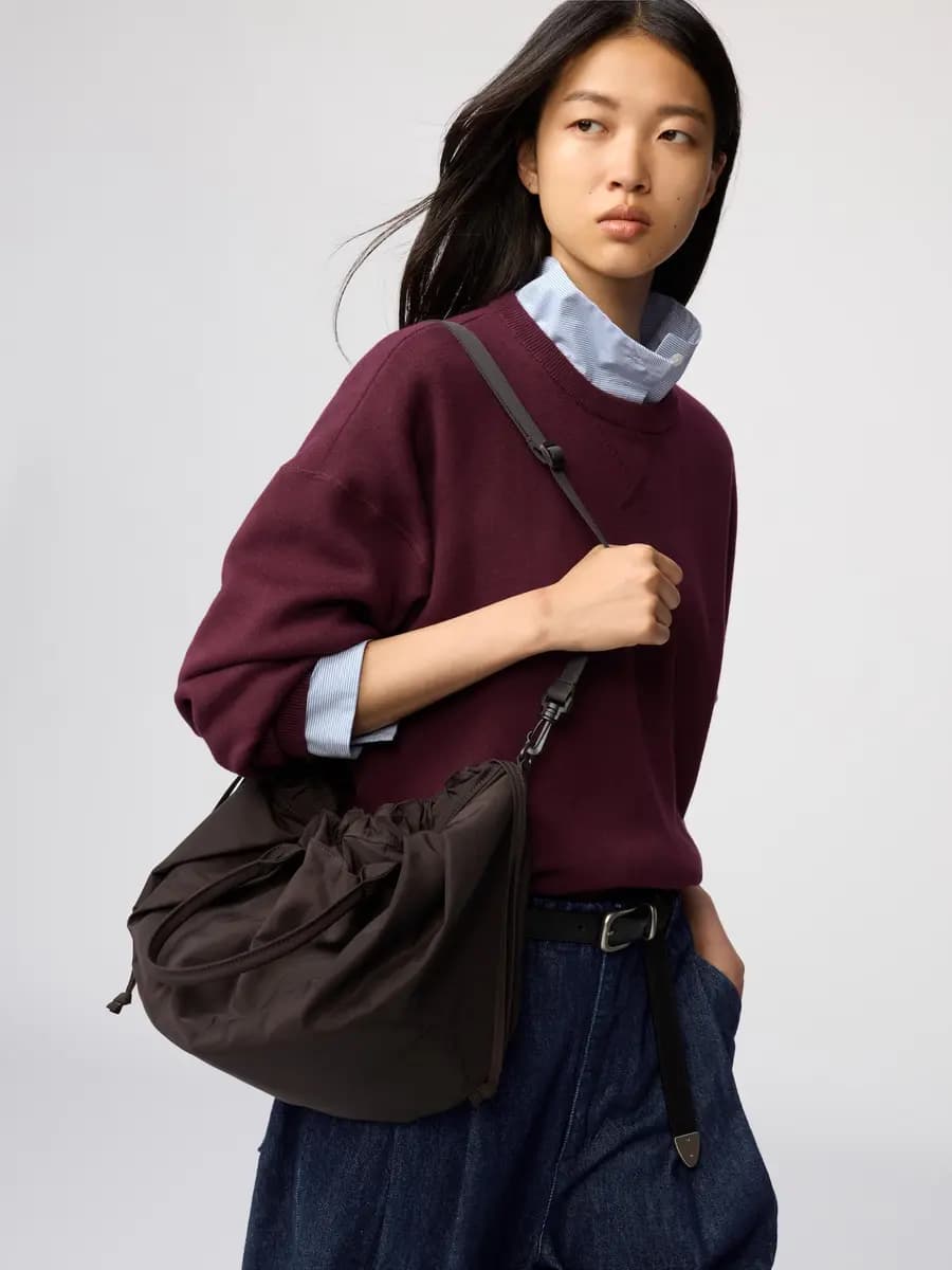 Uniqlo Drawstring Bag Dark Brown [Imported, Do not wash, Do not dry clean, UNIQLO : C View the full collection]