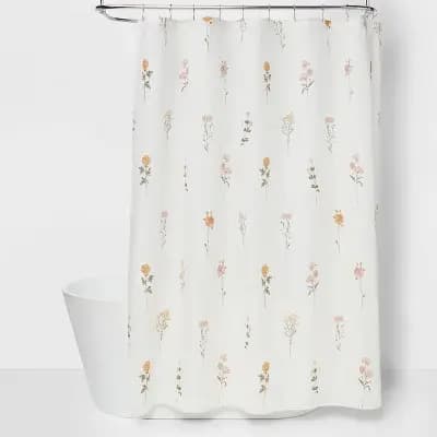 Climbing Floral Shower Curtain Pink - Threshold™ [72 Inches (H) x 72 Inches (W), 1.49 Pounds, Chloride Free]