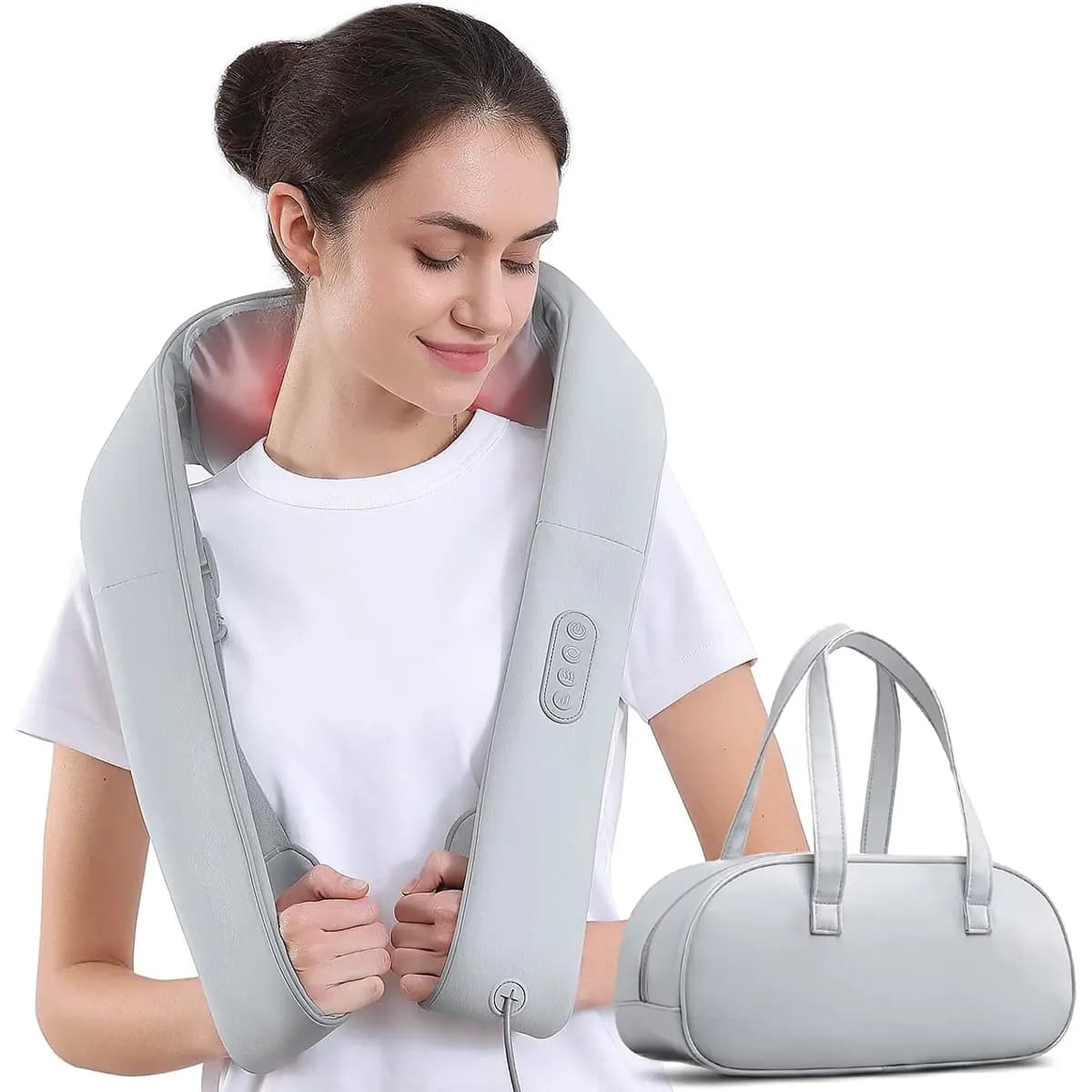 Naipo Neck Massager with Heat [8 shiatsu nodes, 3 speeds, 113Ãƒâ€šÃ‚Â°F heat]