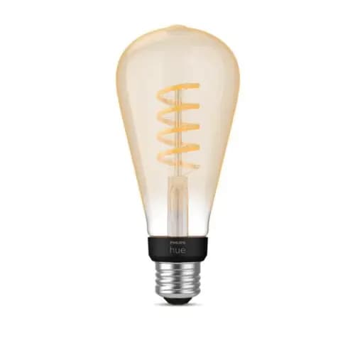 Philips Hue Edison ST23 E26 Filament LED Bulb - White Ambiance [Standby power consumption 0.5 W, Color temperature 2200-4500 K, Power 7 W]