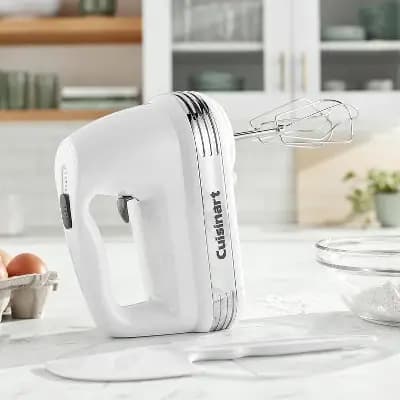 Cuisinart Power Advantage 5-Speed Hand Mixer White: Handheld Kitchen Mixer, Soft Start, Dishwasher-Safe [220 watts, Plastic, 2.95 Pounds]