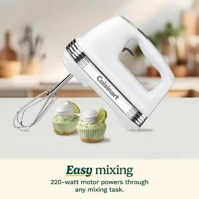 Cuisinart Power Advantage 5-Speed Hand Mixer White: Handheld Kitchen Mixer, Soft Start, Dishwasher-Safe [220 watts, Plastic, 2.95 Pounds]