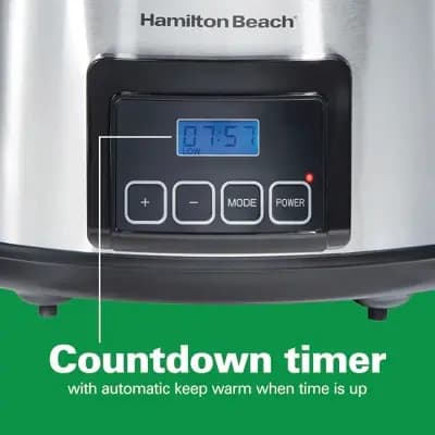 Hamilton Beach 6qt Programmable Cooker - Silver: Slow Cooker with Temperature Control & Automatic Shut-Off [285 watts, Metal, 192 Ounces]