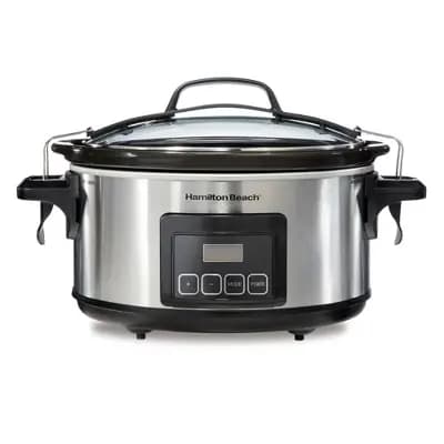 Hamilton Beach 6qt Programmable Cooker - Silver: Slow Cooker with Temperature Control & Automatic Shut-Off [285 watts, Metal, 192 Ounces]