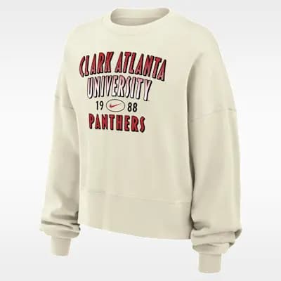 Nike College (Clark-Atlanta University) Women's Phoenix Fleece Crewneck Sweatshirt Sail [Sail, 52% cotton/32% rayon/18% polyester, Machine wash]