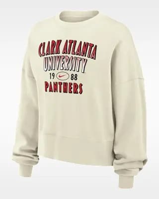Nike College (Clark-Atlanta University) Women's Phoenix Fleece Crewneck Sweatshirt Sail [Sail, 52% cotton/32% rayon/18% polyester, Machine wash]