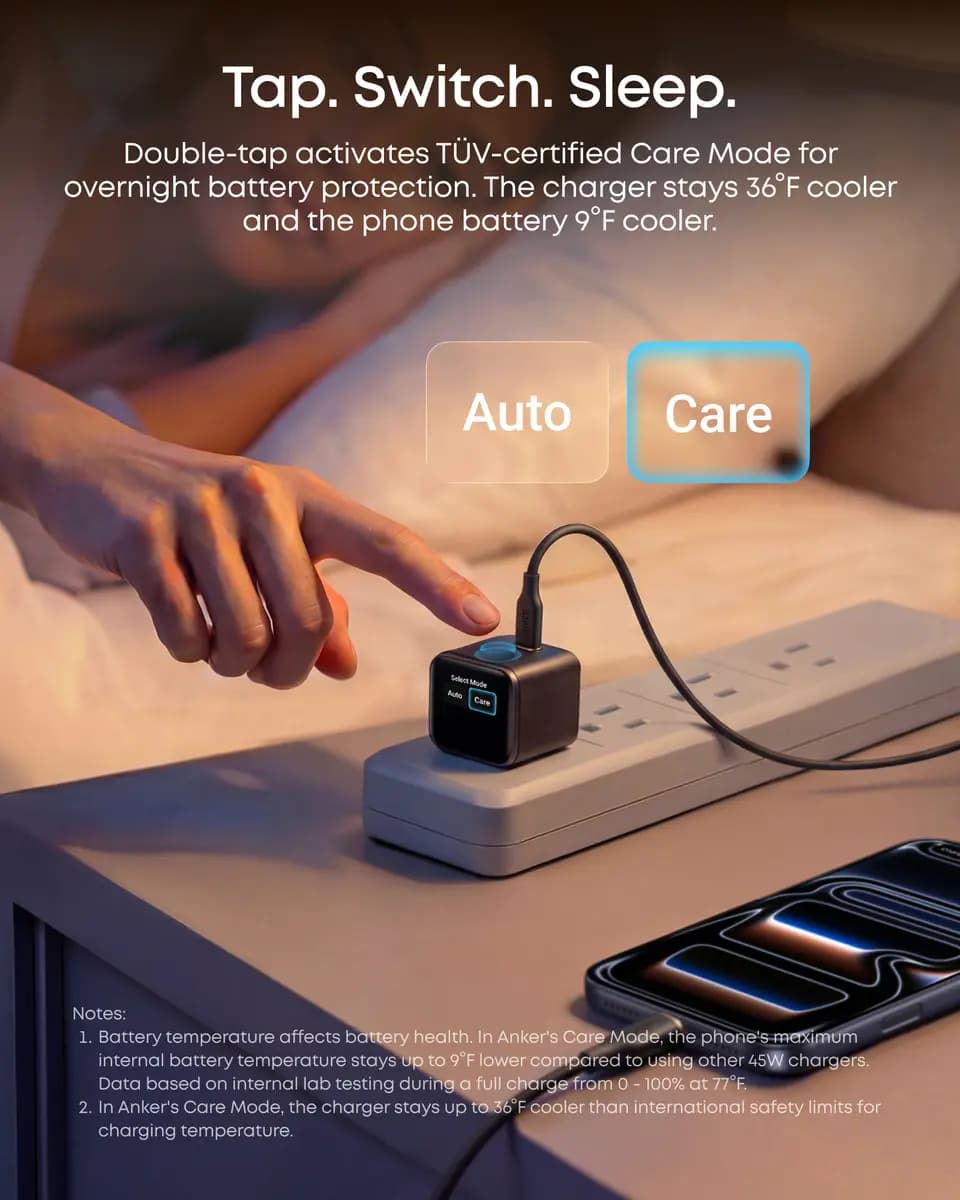 Anker Nano Charger (45W, Smart Display, 180° Foldable, 3-Pack) [100-240V~ 50 / 60Hz, 1.5A Max, 5V⎓3A / 9V⎓3A / 15V⎓3A / 20V⎓2.25A (45W Max), 45W Max]