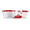 Rubbermaid TakeAlong 2pk 1.1gal Plastic Rectangle Food Storage Containers - Ruby Red: Microwave & Freezer Safe [Number of Pieces 4, Dimensions (Overall) 3.75 Inches (H) x 14.31 Inc