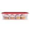 Rubbermaid TakeAlong 2pk 1.1gal Plastic Rectangle Food Storage Containers - Ruby Red: Microwave & Freezer Safe [Number of Pieces 4, Dimensions (Overall) 3.75 Inches (H) x 14.31 Inc