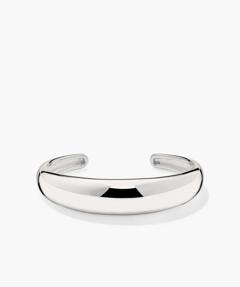 Mejuri 13mm Dôme Cuff Bracelet Sterling Silver [Sterling Silver, Width: 13 mm, Polish with a soft cloth]