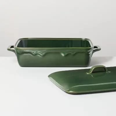 Hearth & Hand with Magnolia 16.5"x10.5" Stoneware Rectangle Bakeware Green - Hearth & Handâ„¢ with Magnolia [Stoneware, 150 Ounces, 10.5 Pounds]