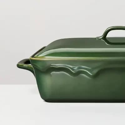 Hearth & Hand with Magnolia 16.5"x10.5" Stoneware Rectangle Bakeware Green - Hearth & Handâ„¢ with Magnolia [Stoneware, 150 Ounces, 10.5 Pounds]