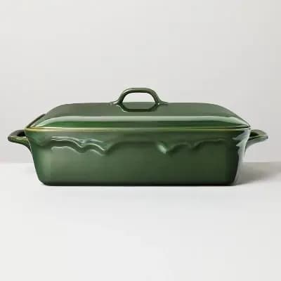 Hearth & Hand with Magnolia 16.5"x10.5" Stoneware Rectangle Bakeware Green - Hearth & Handâ„¢ with Magnolia [Stoneware, 150 Ounces, 10.5 Pounds]
