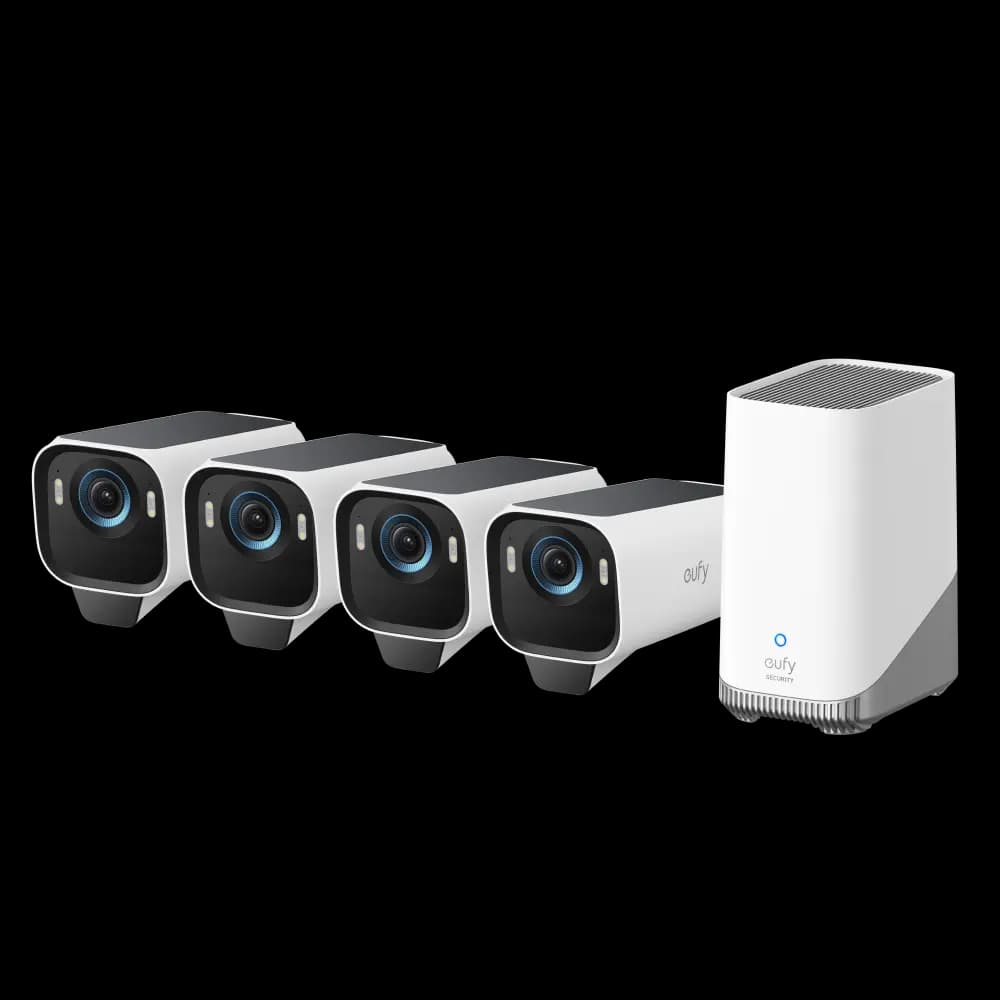 eufyCam S3 Pro 4-Cam Kit [4K(3840*2160)°, 1/1.8-inch Stacked CMOS, H.264 / H.265]