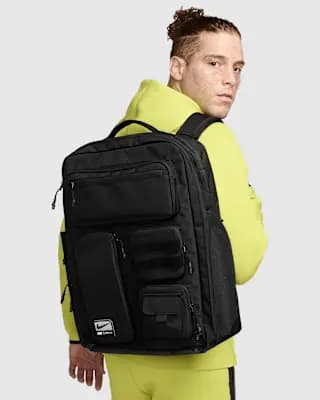 Nike Utility Elite Backpack (37L) Black/Black/White [Body: 100% polyester, Spot clean, ONE SIZE]