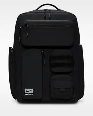 Nike Utility Elite Backpack (37L) Black/Black/White [Body: 100% polyester, Spot clean, ONE SIZE]