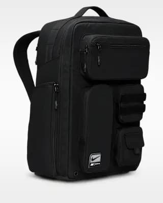 Nike Utility Elite Backpack (37L) Black/Black/White [Body: 100% polyester, Spot clean, ONE SIZE]