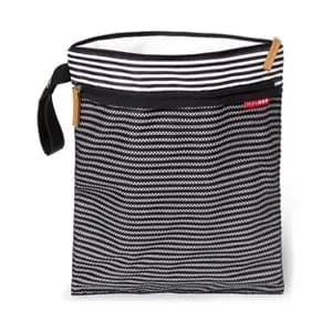 Skip Hop Grab and Go Wet/Dry Diaper Bag - Black/White Stripe [Dimensions (Overall) 15 Inches (H) x 12 Inches (W) x .5 Inche, Weight .2 Pounds, Industry or Government Certifications