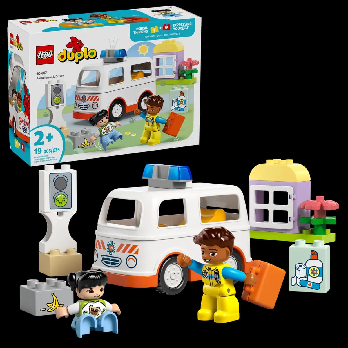 LEGO Ambulance & Driver 10447 [19 pieces, ages 2+, DUPLOÃƒÆ’Ã†â€™ÃƒÂ¢Ã¢â€šÂ¬Ã…Â¡ÃƒÆ’Ã¢â‚¬Å¡Ãƒâ€šÃ‚Â®]