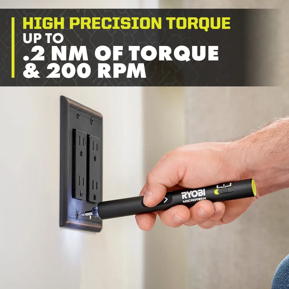 RYOBI MICROTECH Electric Precision Screwdriver [Torque up to 0.2 Nm, RPM 200, Collet Type 4mm]