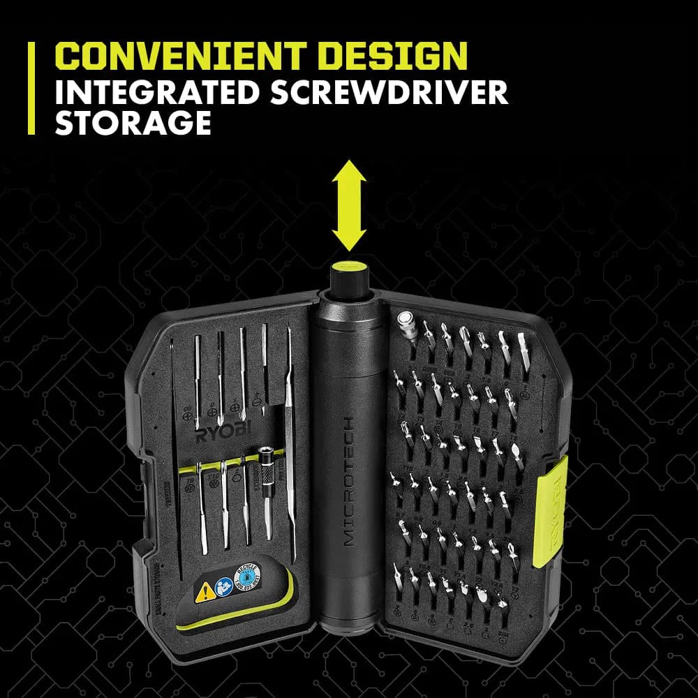 RYOBI MICROTECH Electric Precision Screwdriver [Torque up to 0.2 Nm, RPM 200, Collet Type 4mm]