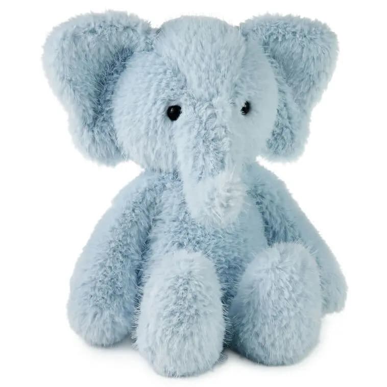 Blue Elephant Plush, 10\ [Dimensions 8'' W x 10'' H x 8'' D, Material Plush fabric., Count 1, Care instructions To clean, wipe with a damp cloth.]