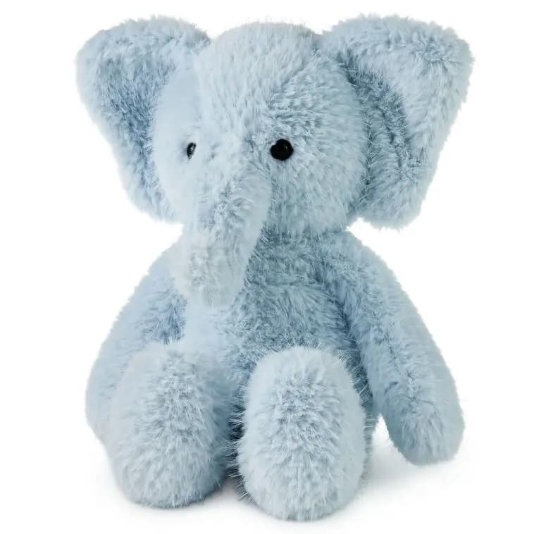 Blue Elephant Plush, 10\ [Dimensions 8'' W x 10'' H x 8'' D, Material Plush fabric., Count 1, Care instructions To clean, wipe with a damp cloth.]