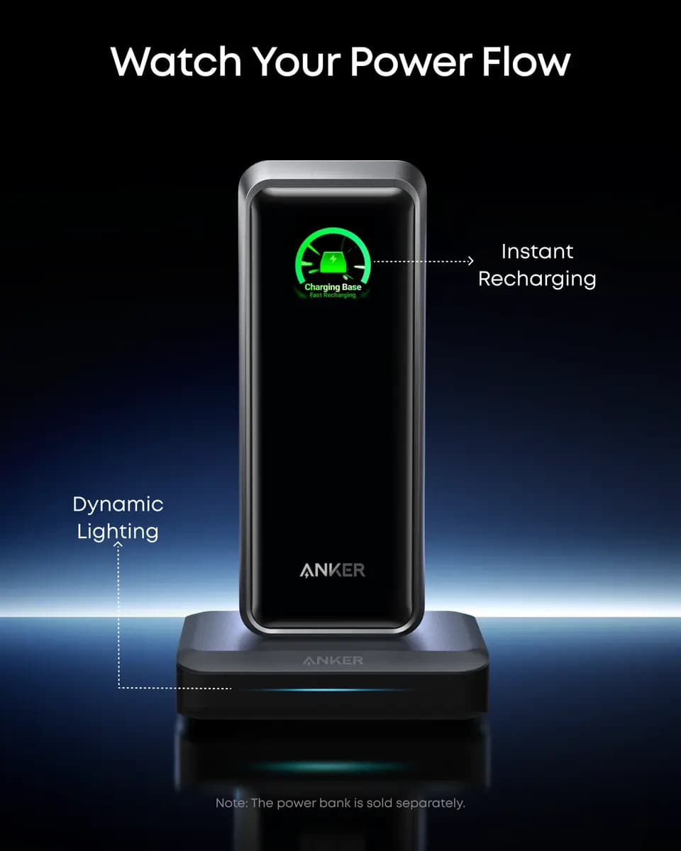Anker Prime Charging Base (150W, 3 Ports) [100-240V~2.5A, 50-60Hz, 15~22.25V⎓10A (150W Max), 150W Max]